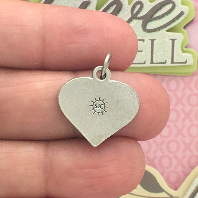 5 Silver Love Heart Charm Pendant by TIJC SP0978 - Image 2