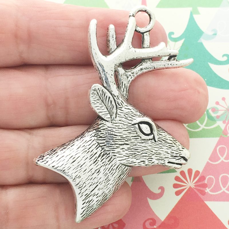 deer pendant silver