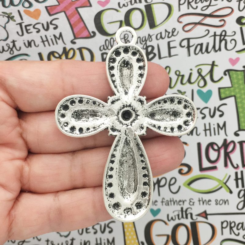 2 Silver Cross Charm Pendant by TIJC SP0995 - Image 2