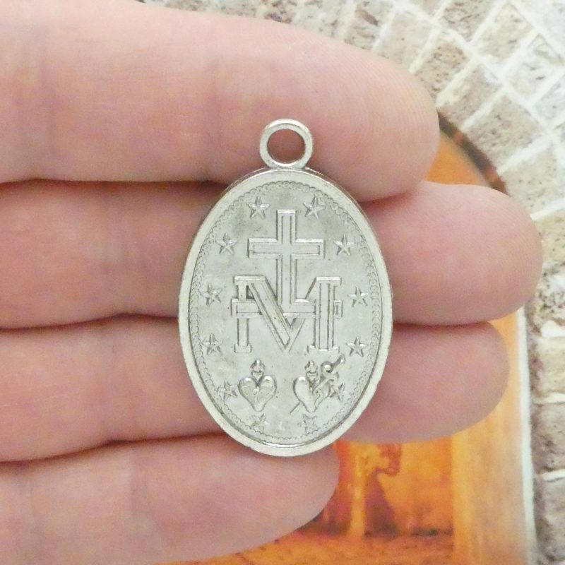 3 Virgin Mary Necklace Silver Miraculous Medal 42x25mm by TIJC SP0998 - Image 4