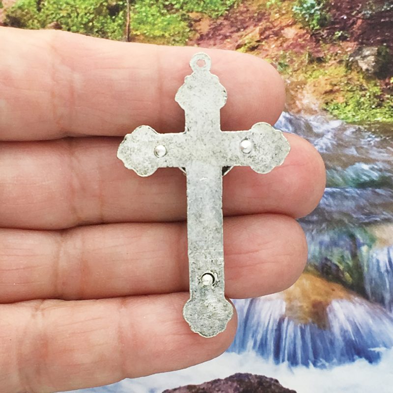 BULK 4 Silver Crucifix Cross Charm Pendant by TIJC SP1008B - Image 2
