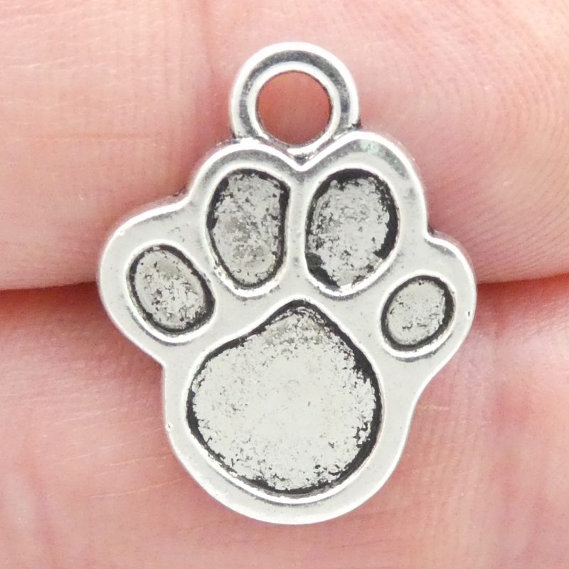 Silver Paw Print Charm
