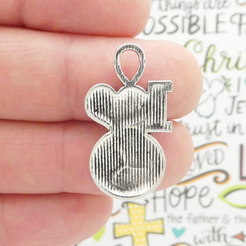 BULK 20 Silver I Love Volleyball Charm Pendant 31x17mm by TIJC SP1016B - Image 5