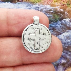 Hammered Cross Charm