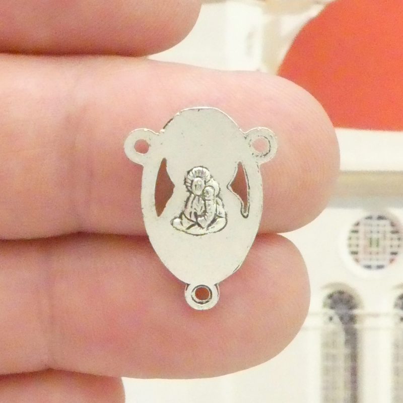 BULK 40 Sacred Heart of Jesus Rosary Centers Silver by TIJC SP1055B - Image 3