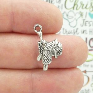 Silver Saddle Charm