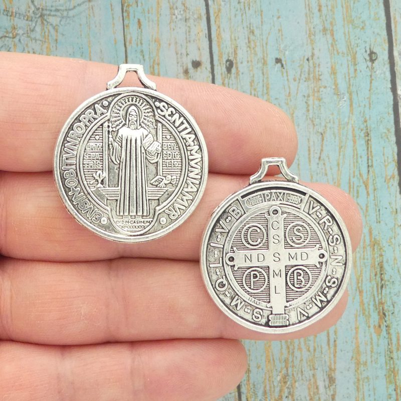 3 Silver St Benedict Medal Charm by TIJC SP1057 - Image 3