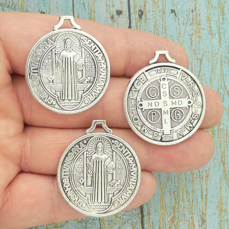 3 Silver St Benedict Medal Charm by TIJC SP1057 - Image 5