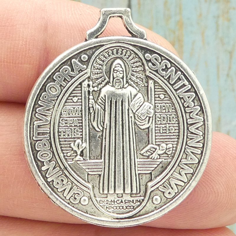 3 Silver St Benedict Medal Charm by TIJC SP1057 - Image 2