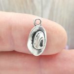 silver cowboy hat charm