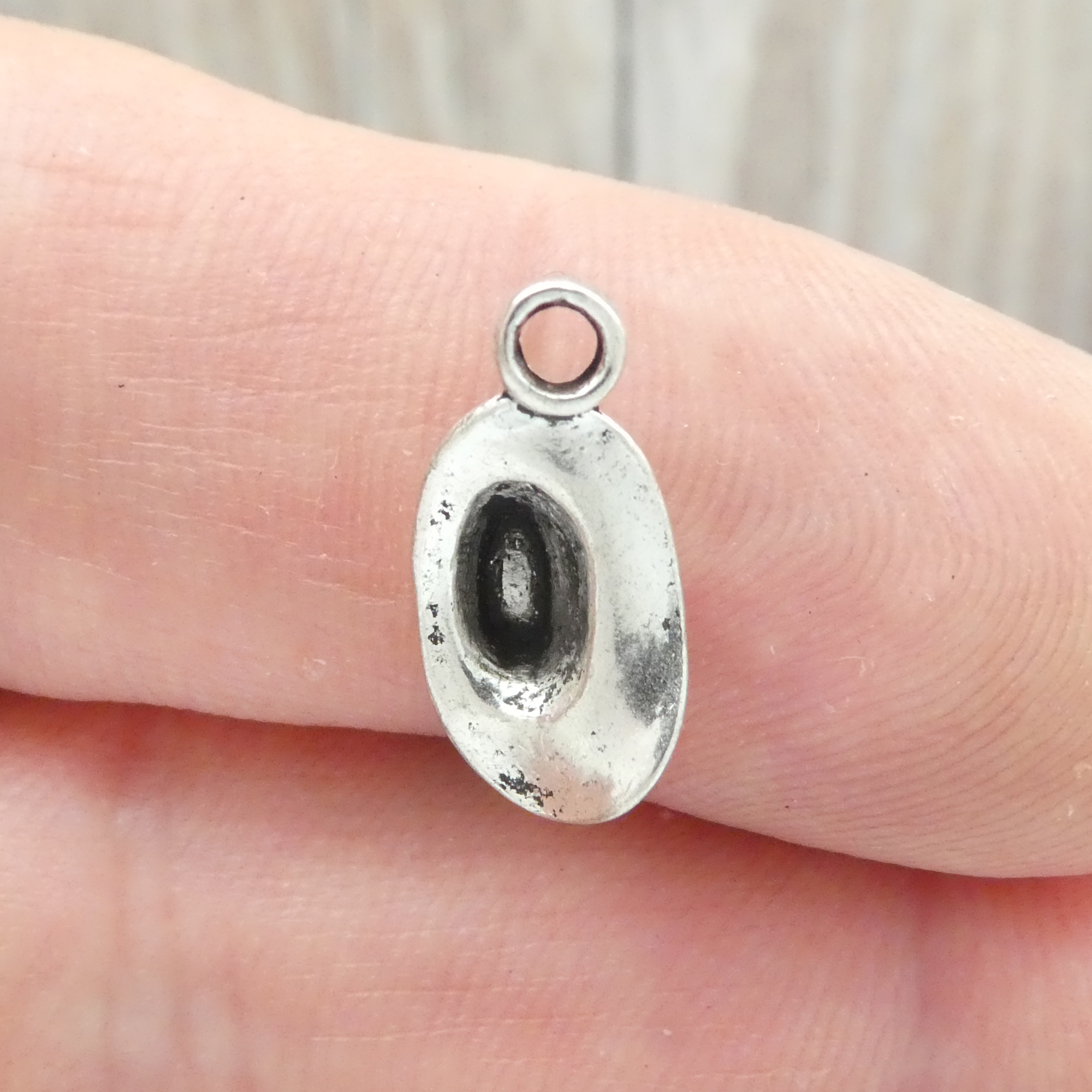 BULK 60 Silver Cowboy Hat Charm 16x8mm by TIJC SP1074B - Image 2