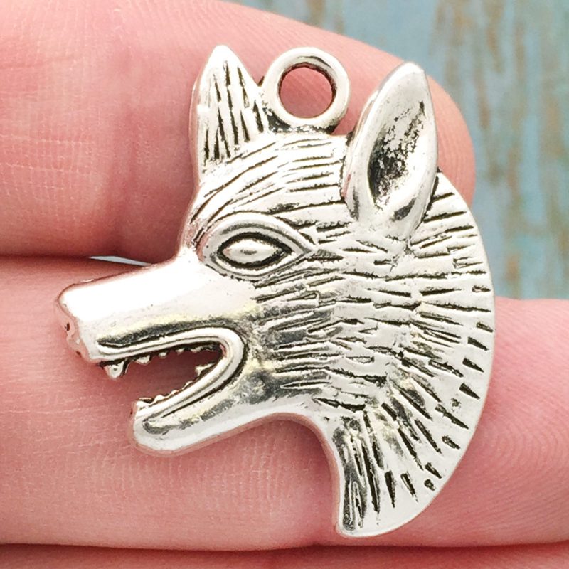 wolf head charm for jewelry making