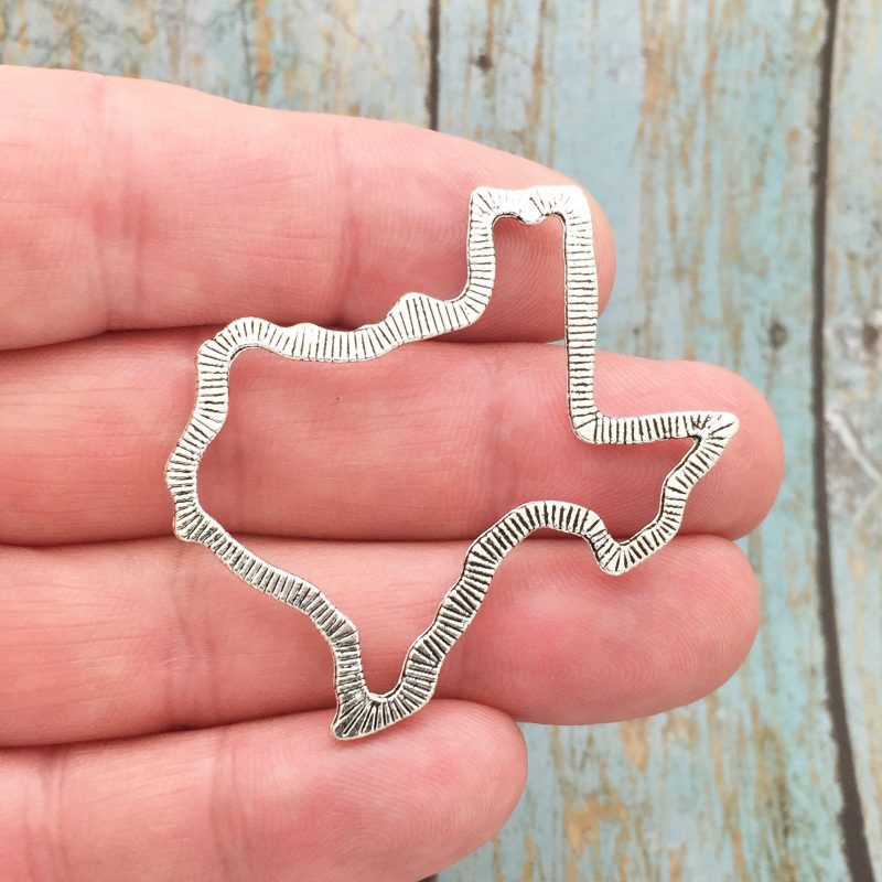 BULK 8 Silver Texas Charm Pendant by TIJC SP1083B - Image 2
