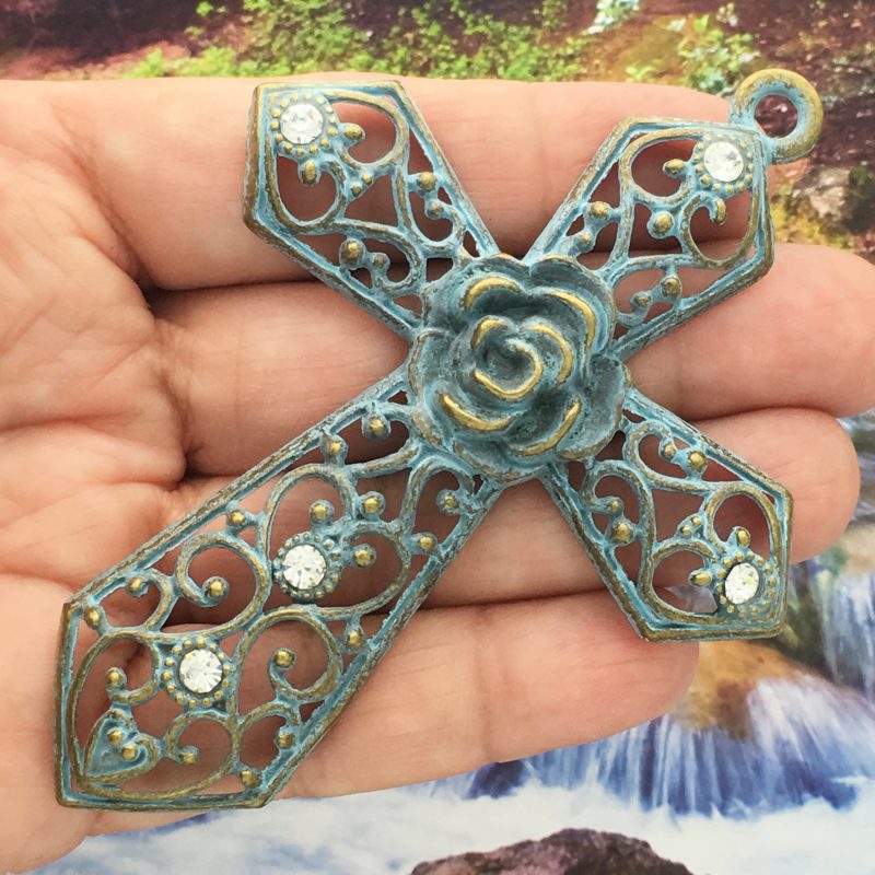 Gold Cross Charm Pendants for Jewelry Making