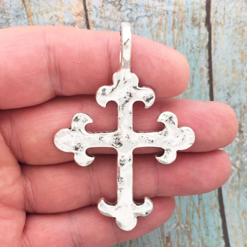 hammered cross pendants bulk