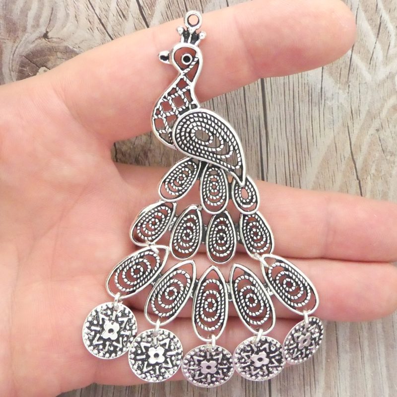 Silver Peacock Pendant