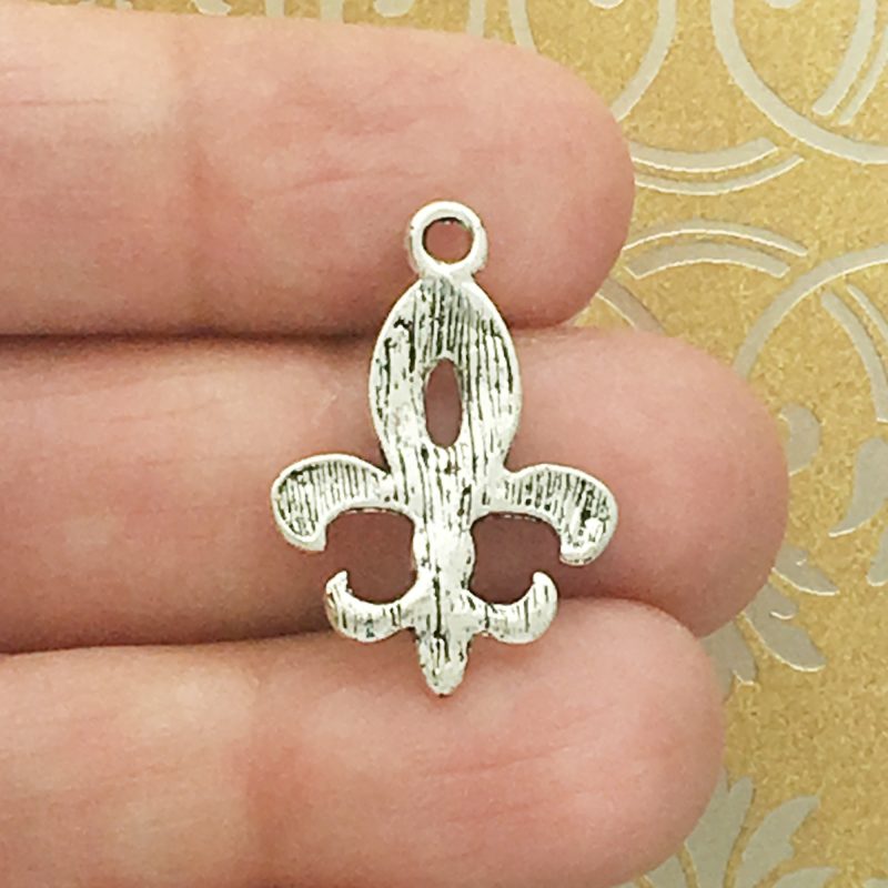 10 Fleur de Lis Charm Silver by TIJC SP1094 - Image 2