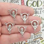 Bulk 30 Our Lady Rosary Centerpiece Wholesale Silver by TIJC SP1096B