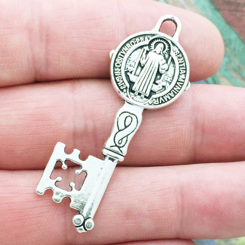 St Benedict key pendant