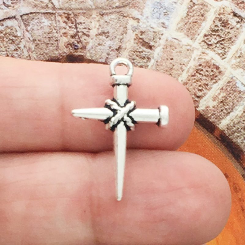 Nail Cross Charms for Jewelry Making