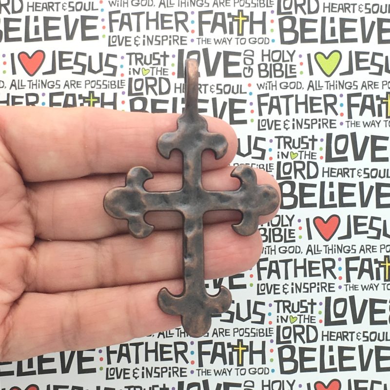 Hammered Cross Pendants Bulk