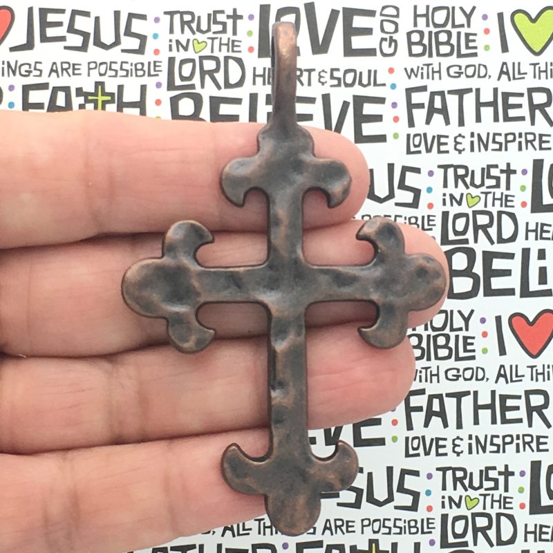 Hammered Cross Pendants for Jewelry Making
