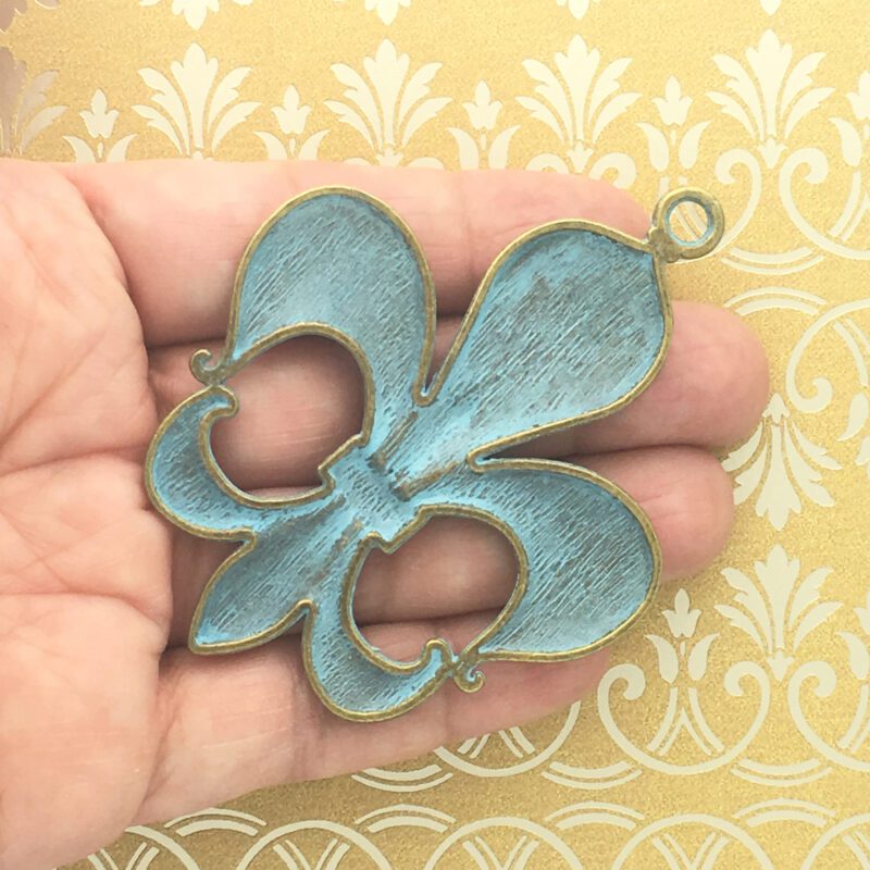 1 Gold Fleur De Lis Charm Pendant by TIJC SP1113 - Image 2