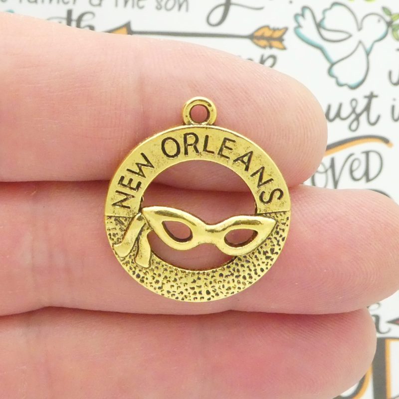 5 Gold New Orleans Charms Pendant 28x24mm by TIJC SP1120