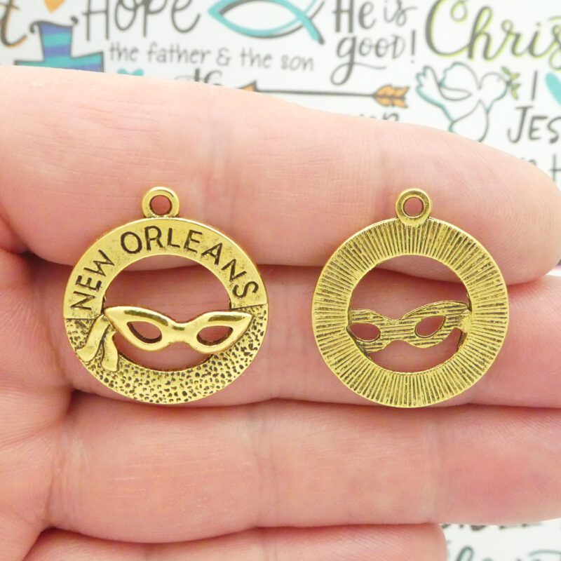 5 Gold New Orleans Charms Pendant 28x24mm by TIJC SP1120 - Image 2