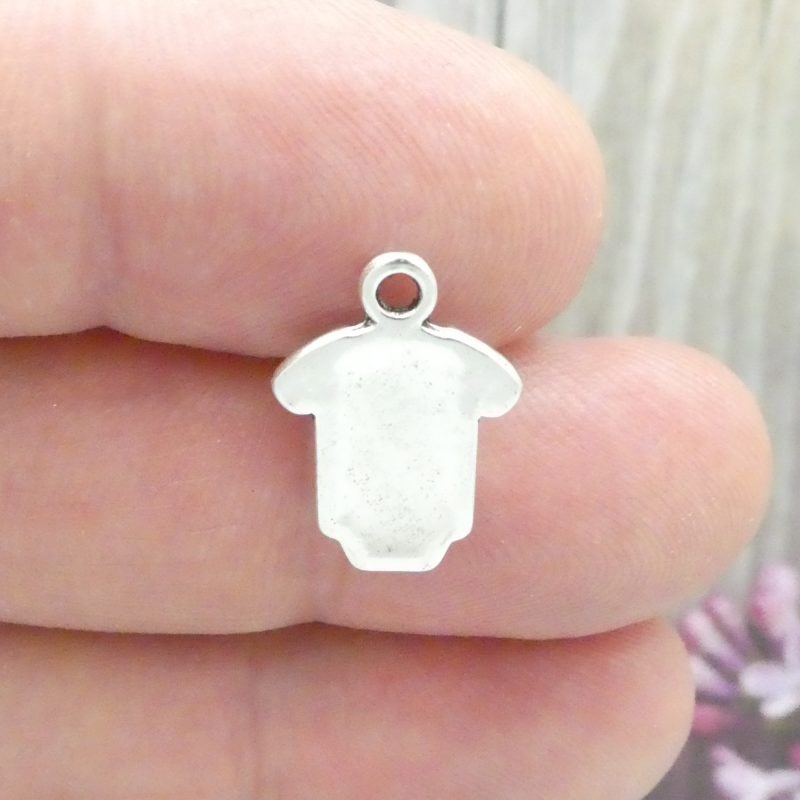 BULK 40 Onesies Silver Baby Charm 17x12mm by TIJC SP1129B - Image 3