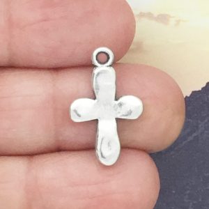 hammered cross charms