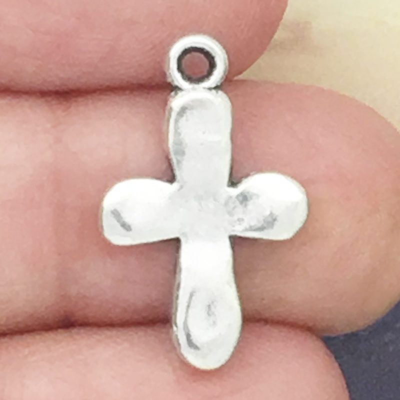 hammered cross charms bulk