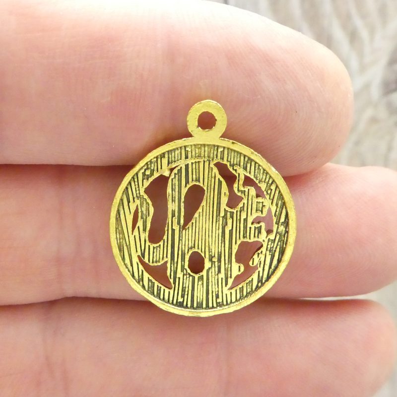 5 Chinese Gold Dragon Charm Pendant 27x23mm by TIJC SP1149 - Image 2