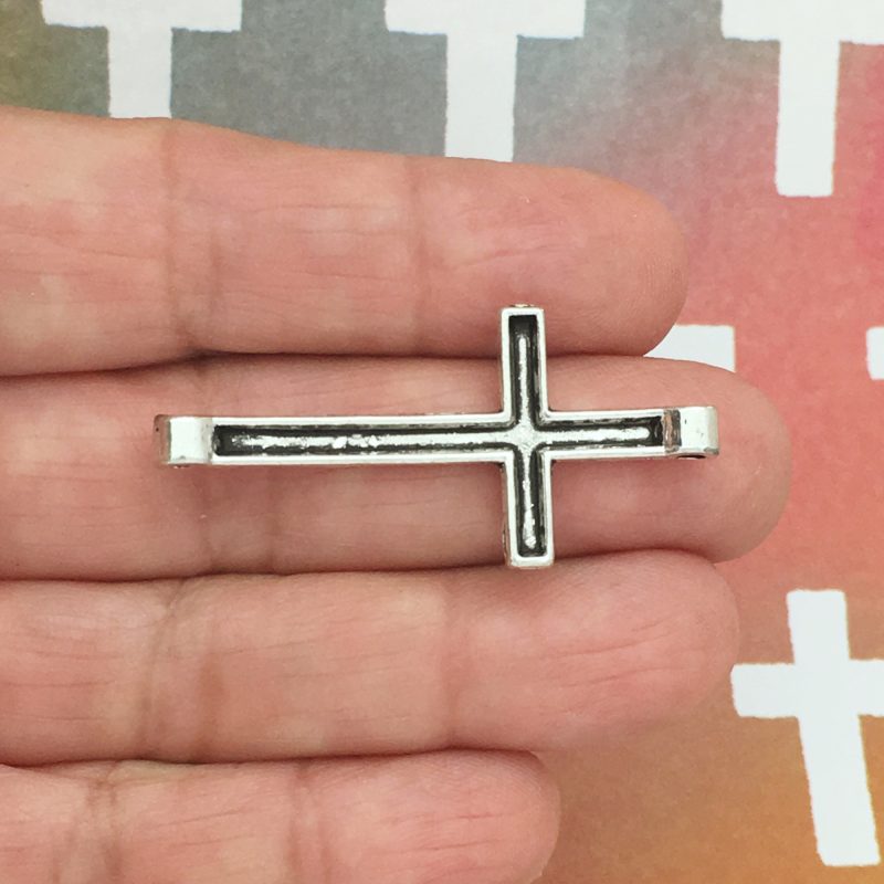 8 Silver Cross Charm Bracelet Connector by TIJC SP1175 - Image 6
