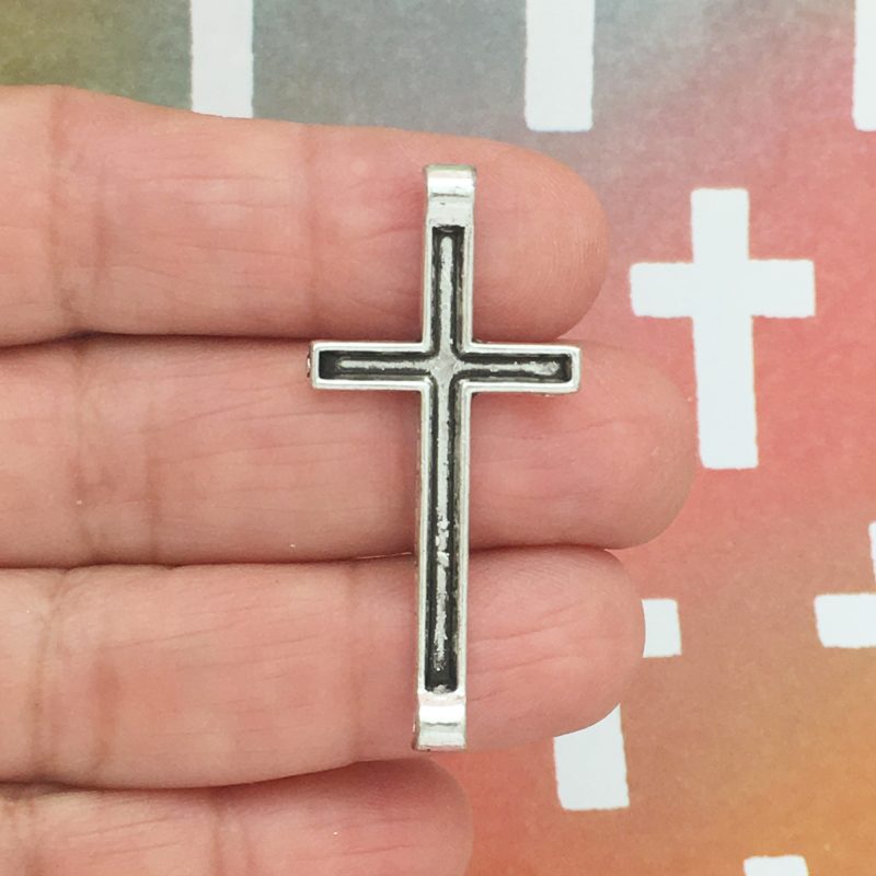 8 Silver Cross Charm Bracelet Connector by TIJC SP1175 - Image 4