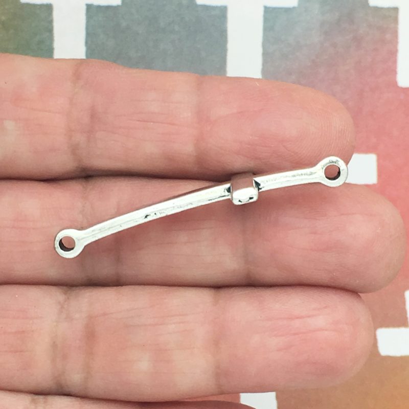 8 Silver Cross Charm Bracelet Connector by TIJC SP1175 - Image 3