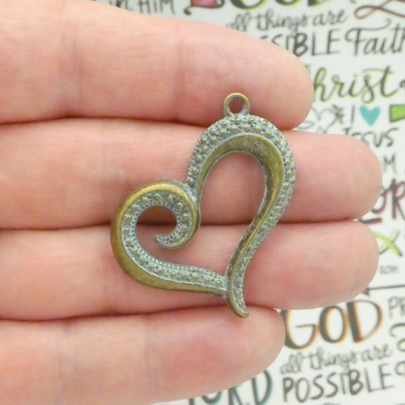 Open Heart Charms for Jewelry Making