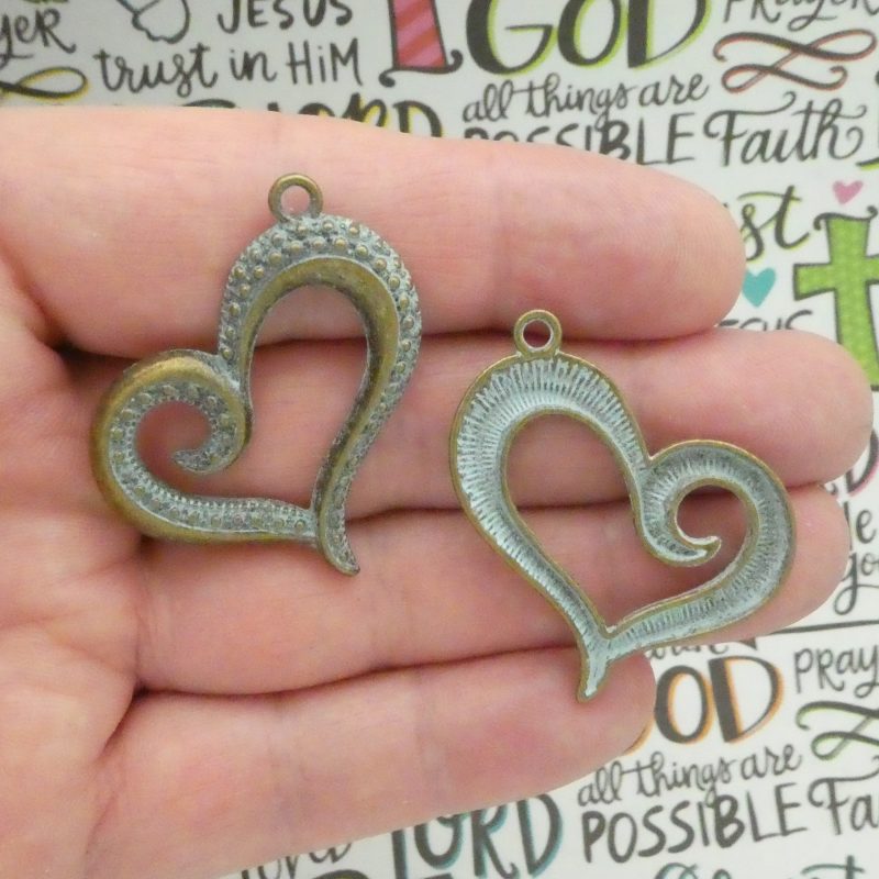 Open Heart Charms Bulk