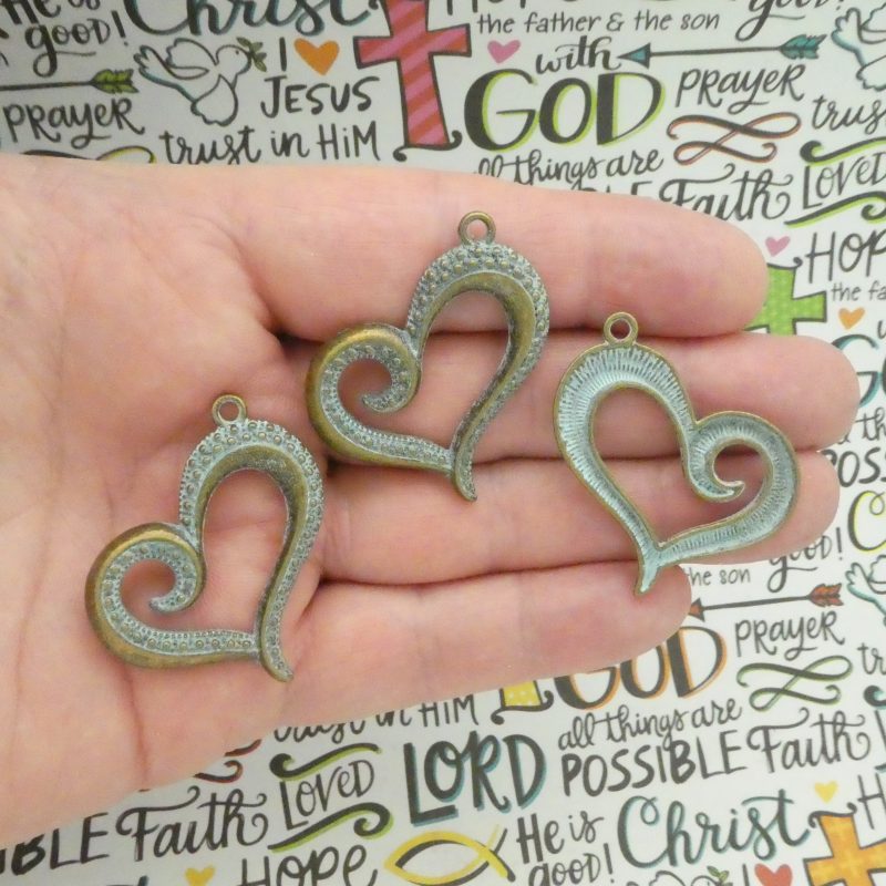 Open Heart Charms Wholesale