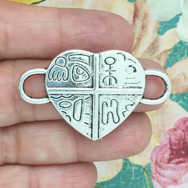 Silver Heart Bracelet Connector