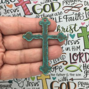 BULK 5 Gold Cross Charm Pendant by TIJC SP1183B