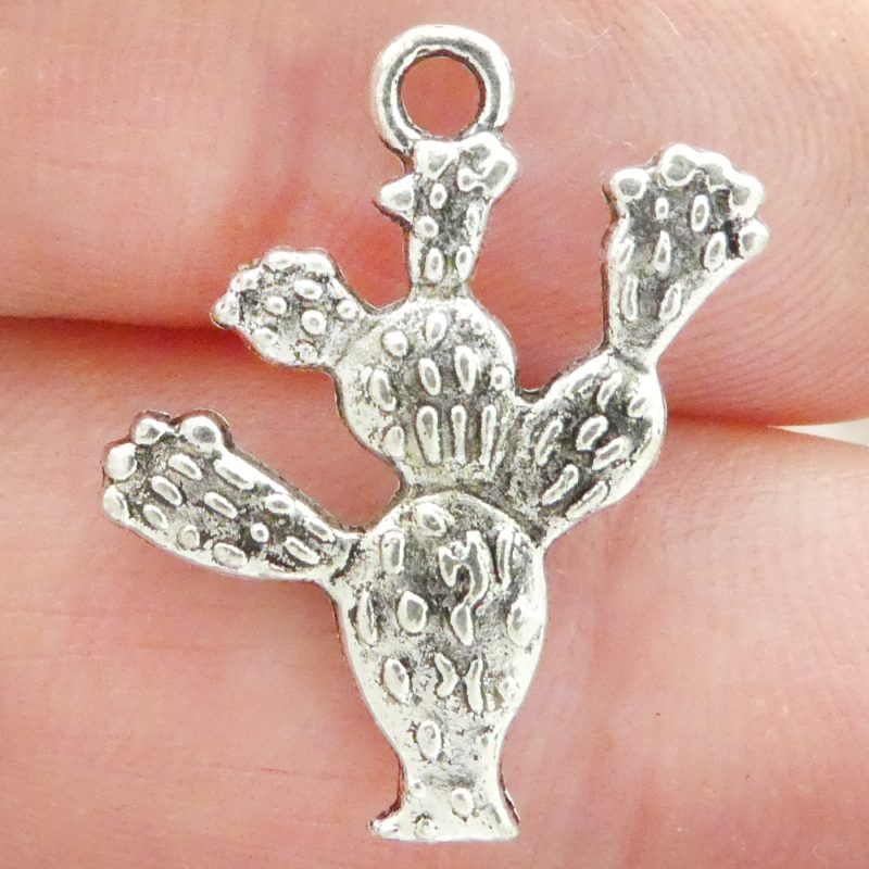 Silver Cactus Charm