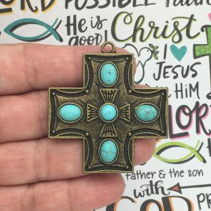turquoise cross pendant