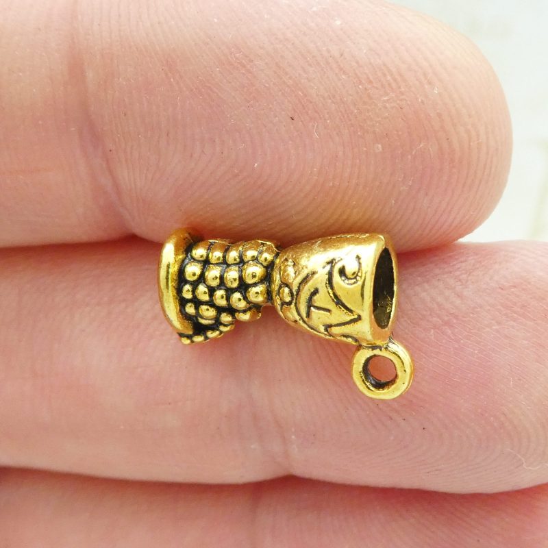 6 Chalice Charm Wine Pendant Gold by TIJC SP1214 - Image 3