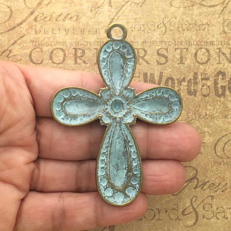 BULK 5 Bronze Cross Charm Pendant by TIJC SP1224B - Image 2