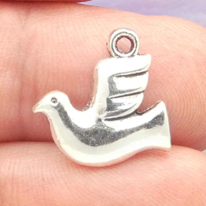 Silver Peace Dove Charm
