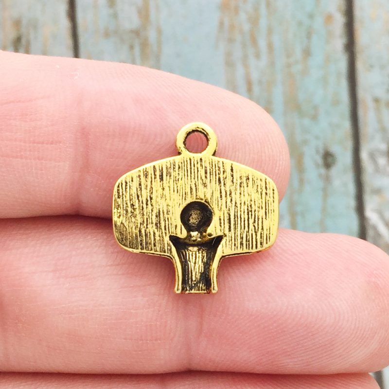 6 Basketball Charm Pendant Gold by TIJC SP1245 - Image 2