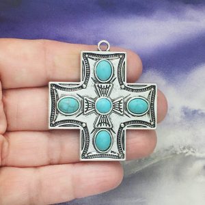Silver Southwest Cross Pendant