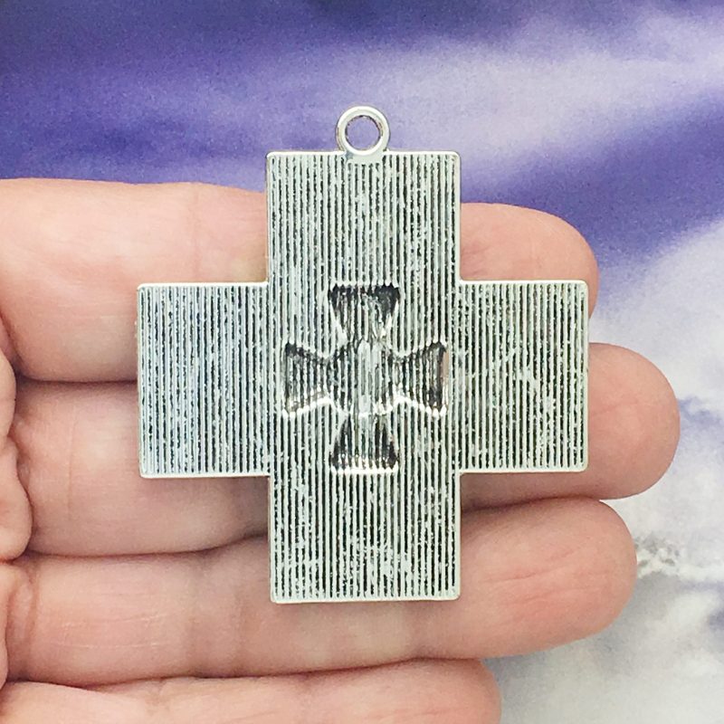 1 Turquoise Cross Charm Pendant Silver by TIJC SP1251 - Image 2