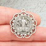 3 Silver St Benedict Charm Medal by TIJC SP1253